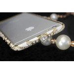 Wholesale Apple iPhone 5S 5 Luxury Diamond Metal Bumper (White)
